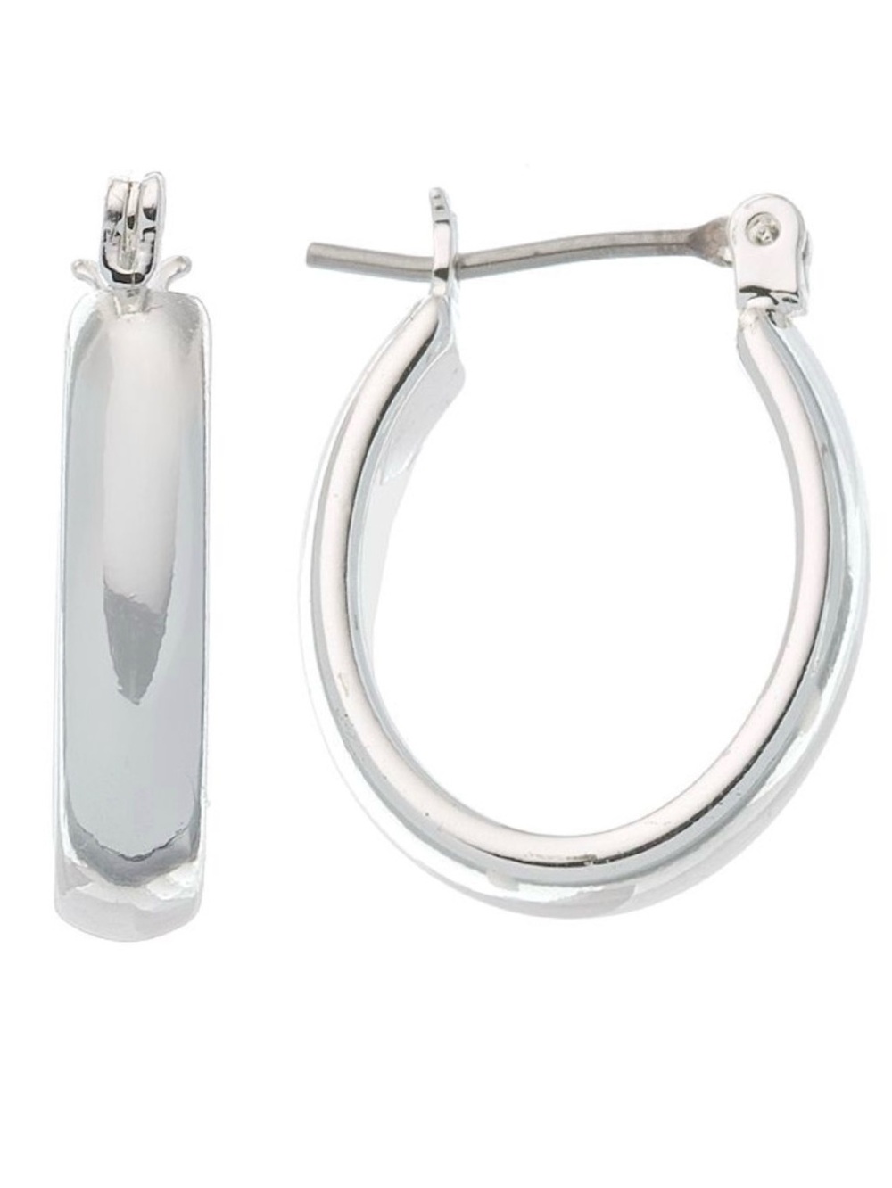 Napier Silver Tone Oval Hoop Earrings (NWT)
